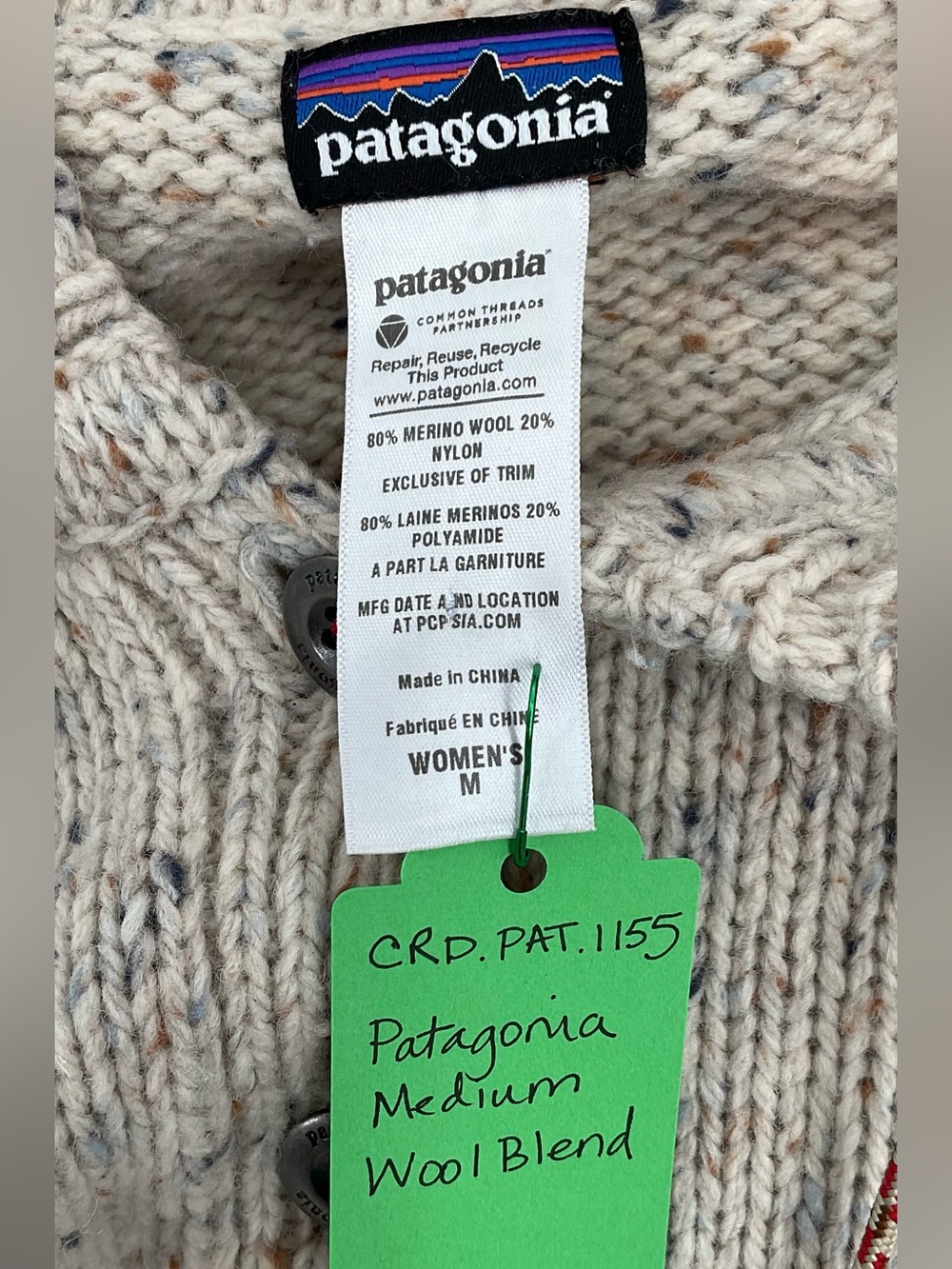 Patagonia Ranchito Hoody 50995 Lambswool Wool Blend Sweater Hoodie Medium - Picture 14 of 14